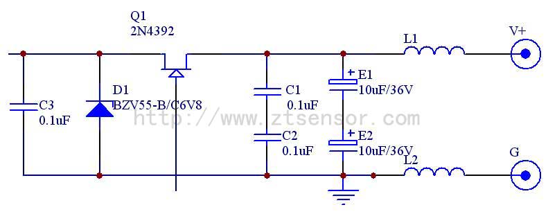 CYB320型薄膜壓力傳感器電源電路 CYB320型薄膜壓力傳感器電源電路