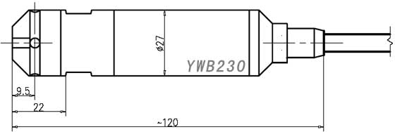 YWB230投入式液位變送器外形詳細(xì)尺寸CAD圖 YWB230投入式液位變送器外形詳細(xì)尺寸CAD圖