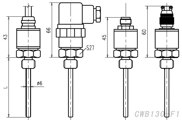 CWB130直接電纜溫度變送器外形圖 CWB130直接電纜溫度變送器外形圖