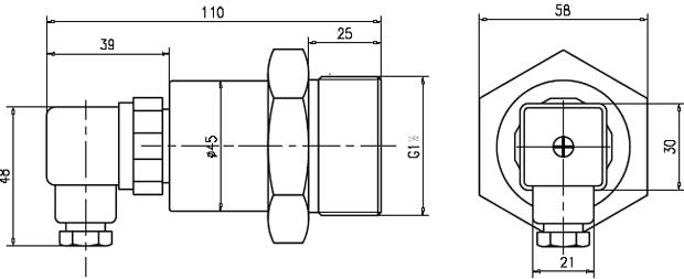 CYB167粉塵壓力變送器外形圖 CYB167粉塵壓力變送器外形圖