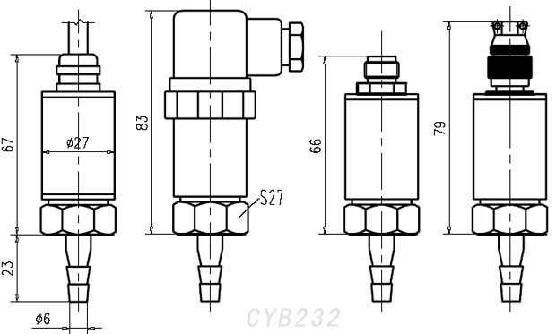 CYB232微壓變送器外形圖 CYB232微壓變送器外形圖