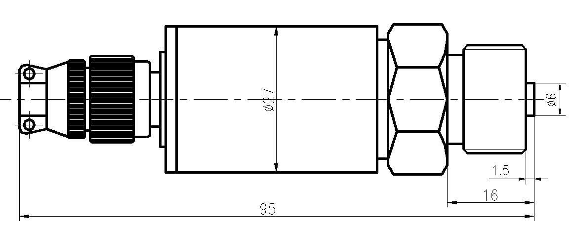 CYB230通用型壓力變送器航插外形圖 CYB230通用型壓力變送器航插外形圖