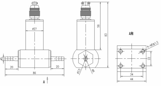 CYB530型氣體微差壓變送器外形尺寸 CYB530型氣體微差壓變送器外形尺寸